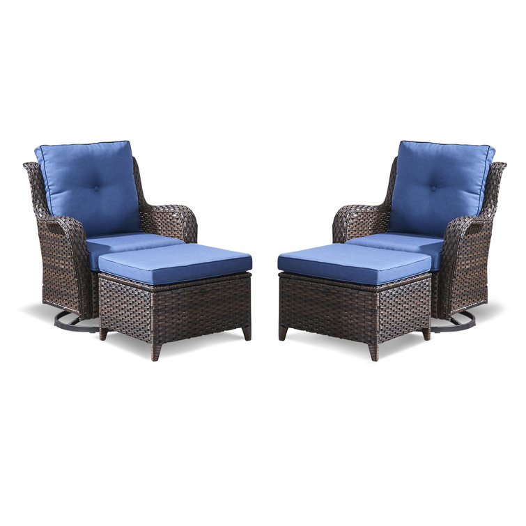 Reclining patio chairs online with ottoman